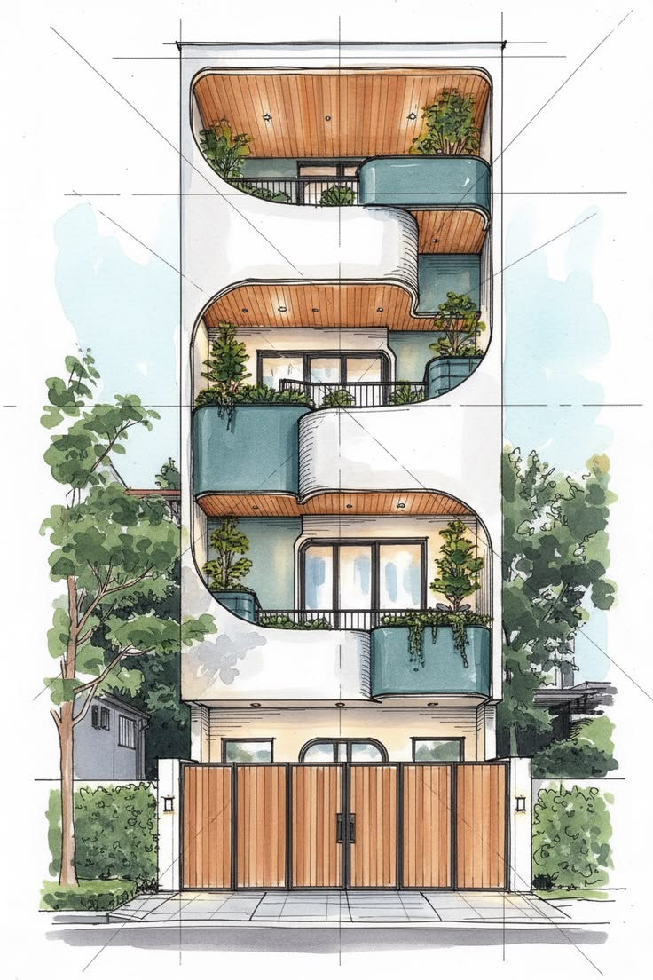 Organic townhouse sketch